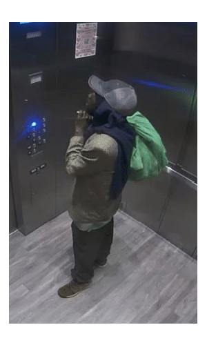 The trespasser enters the elevator in building two.