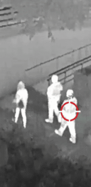 The two police officers escort the trespasser out of the restricted area.