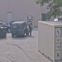 After being instructed by the BOS Security Officer to remove his personal trash and leave the property, the man loads his trash back into his van and leaves without further issue. After being instructed by the BOS Security Officer to remove his personal trash and leave the property, the man loads his trash back into his van and leaves without further issue.